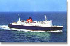 MS Vortigern in her earlier BR livery, without the Sealink colors.