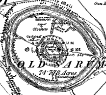 1891 map of Old Sarum (Click to enlarge)